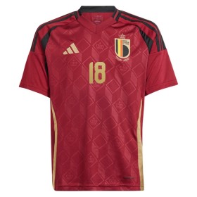 Fotbalové dresy Belgie Mangala 18 Dětské Domácí Dres ME 2024 Krátký Rukáv
